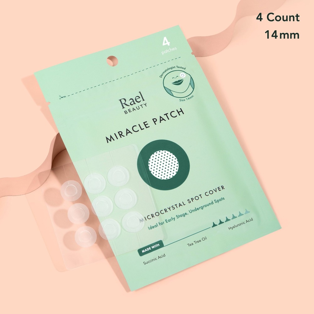 Rael Beauty Miracle Patch Microcrystal Spot Cover 4 Count 14mm Acne Patches